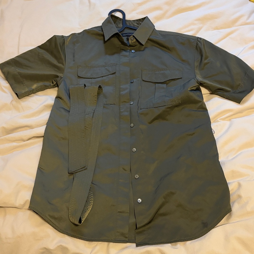 Banana Republic Factory military green tie shirt, Size XS